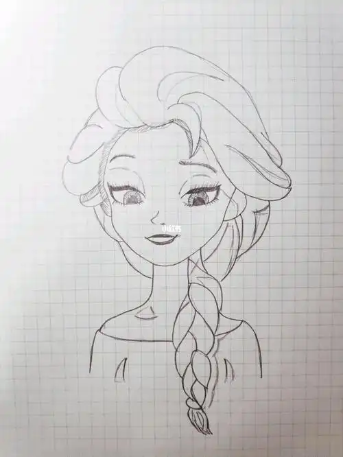教你怎么画艾莎简笔画