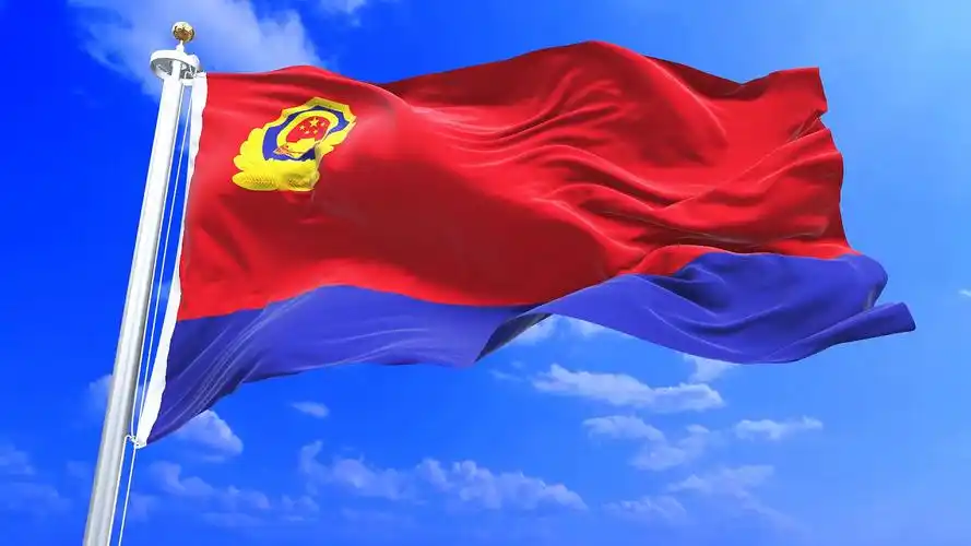 大气中国人民警察警旗视频素材4k4k大气中国人民警察节