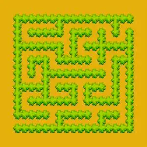 抽象的方形迷宫绿色花园灌木. 孩子们的游戏. 儿童拼图.