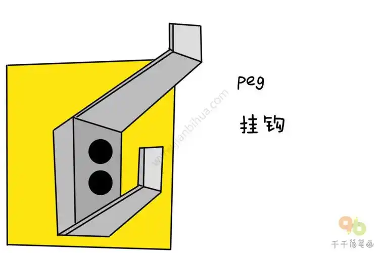 宝宝英文认知挂钩简笔画