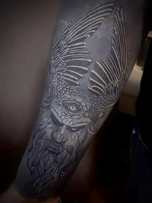 黑臂提白维京战士_纹身图案手稿图片_刘沐阳的纹身作品集