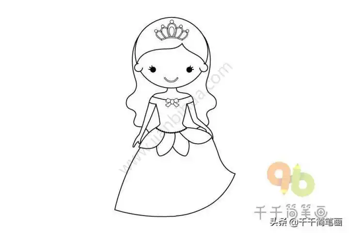 公主简笔画12种简单漂亮的小公主简笔画