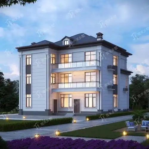 豪华大气新中式三层别墅设计图纸农村自建房设计图