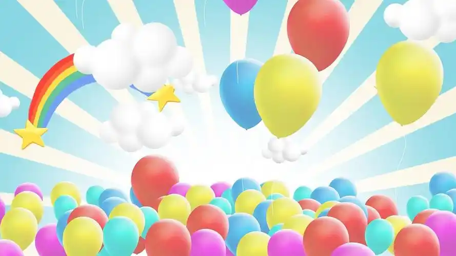 卡通五彩气球六一儿童节表演背景卡通儿童背景