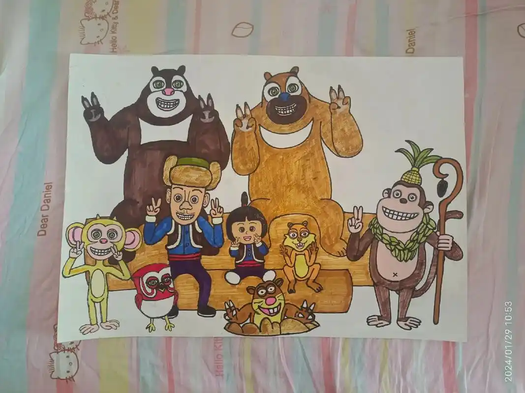 画的熊出没全家福#童年回忆动画片 #熊出没 #动画片 #熊出 - 抖音