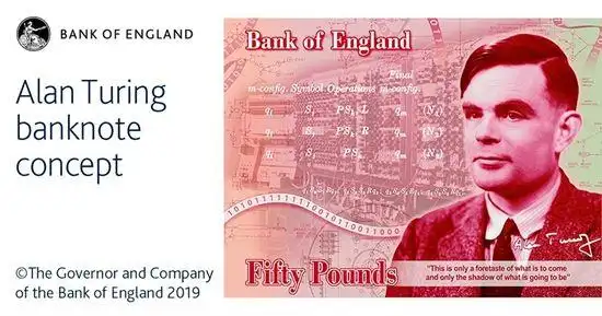 "人工智能之父"艾伦·图灵登上英国50英镑新钞