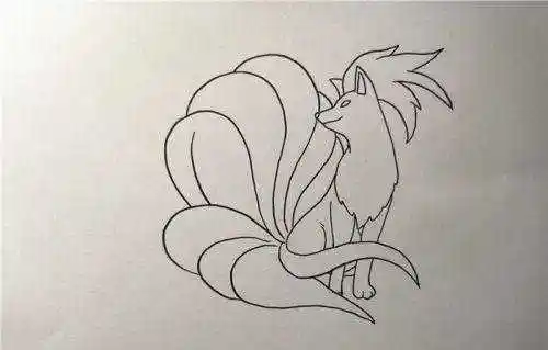 卡通版九尾狐简笔画怎么画 可爱人物九尾狐简笔画画法教程