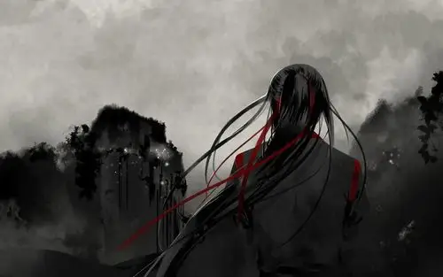 孤独伤感的古代美男,卡通矢量-回车桌面