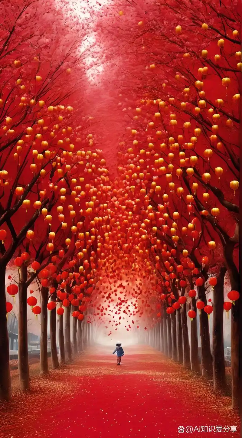 新年大红喜庆画风壁纸,提前暖暖场,热热身!#图个开心# #喜庆壁纸