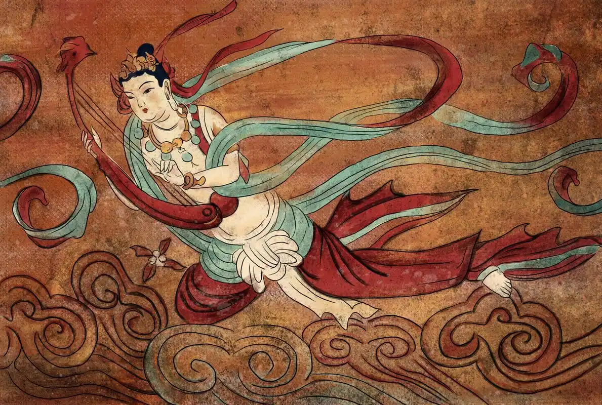 坚持学习书画:最近刚接触敦煌壁画,我特别喜欢飞天