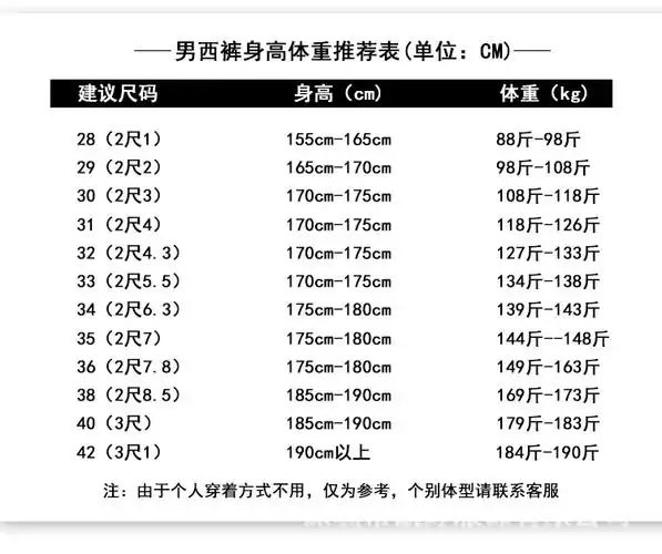 男西裤身高体重推荐表.jpg