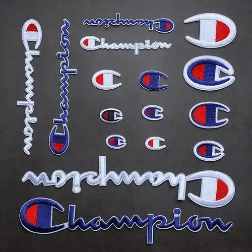 冠军商标刺绣布贴大小号补丁贴champion品牌标志logo徽章修补衣服