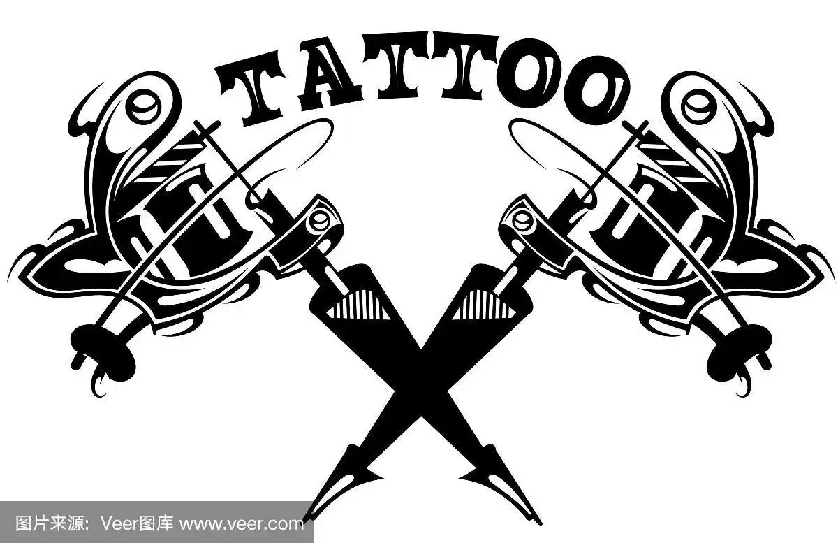 酷手绘纹身机隔离白色