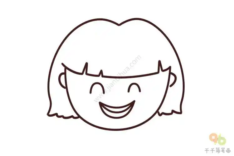 头戴花环开心的女孩简笔画开心宝宝的简笔画人物表情包 开心的男孩简