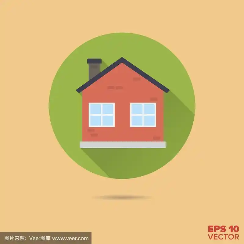 小房子平面设计矢量图标