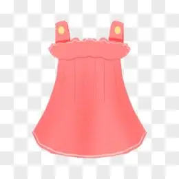 手绘插画风卡通儿童衣服粉色裙子免抠元素