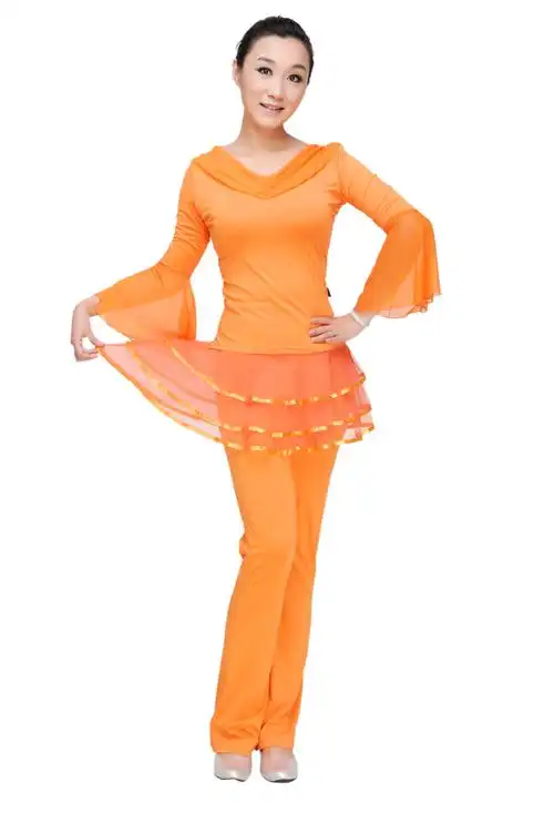 2020夏季广场舞服装新款裙子跳舞服女套装中老年运动健身操舞服装 玫