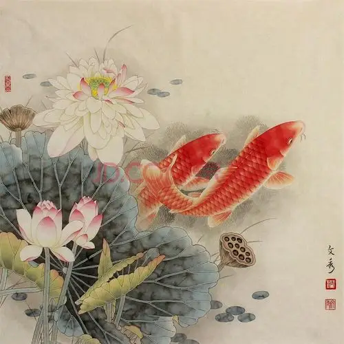 工笔临摹 范文秀 《鱼游自可乐》纸本国画