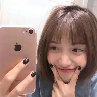 手托着下巴的女生头像