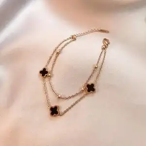 手链女四叶草玫瑰金图片】钛钢手链女四叶草玫瑰金图片大全_好便宜网