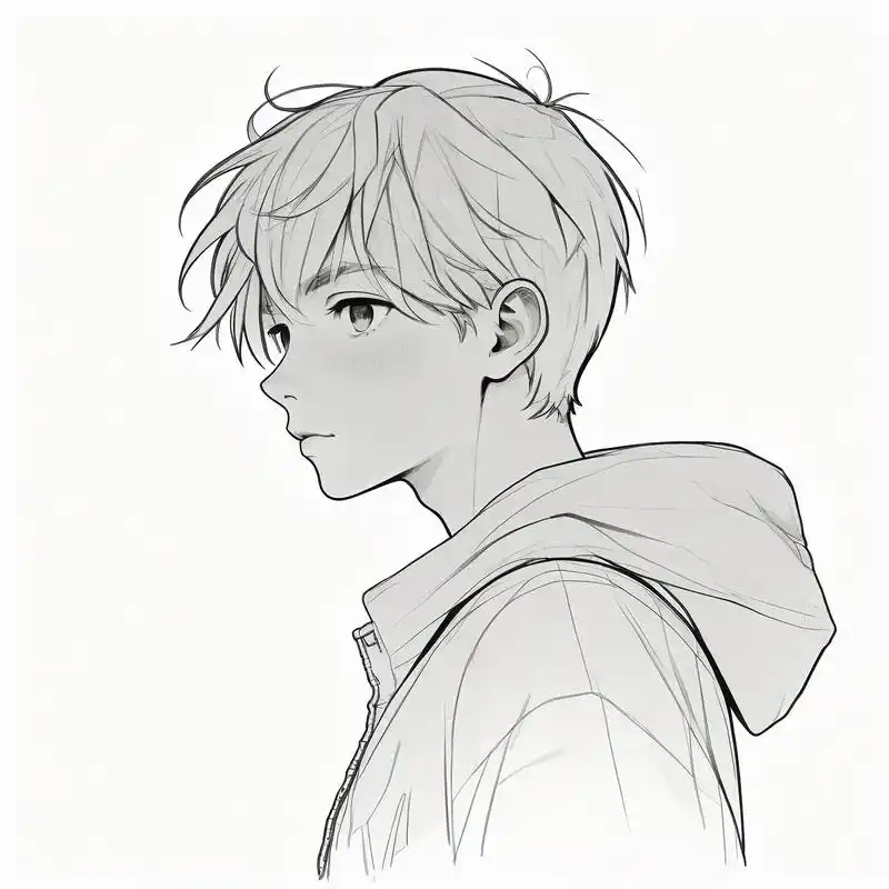 探索黑白素描的魅力,以细腻的笔触勾勒男生的侧脸轮廓