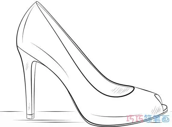 高跟鞋怎么画图片 漂亮高跟鞋的画法简笔画