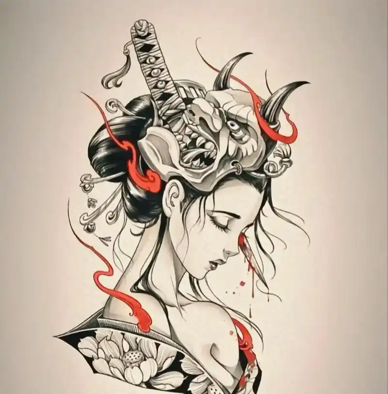 落泪艺伎身上纹,从此再无心上人#艺伎回忆录 #纹身刺青 #纹 - 抖音