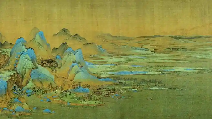 宋王希孟千里江山图卷绢本511191十大传世名画