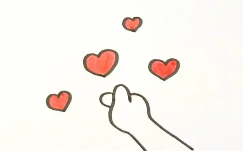 简笔画比心图片 可爱简笔画比心