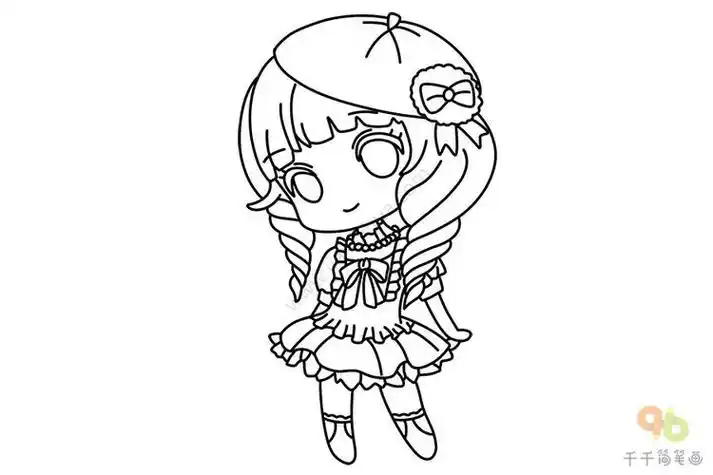 q萌动漫简笔画简单可爱简笔画萌动漫女孩漂亮的卡通人物简笔画图片