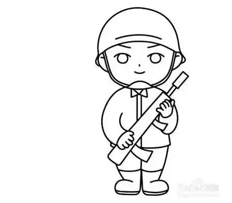 军人放哨简笔画