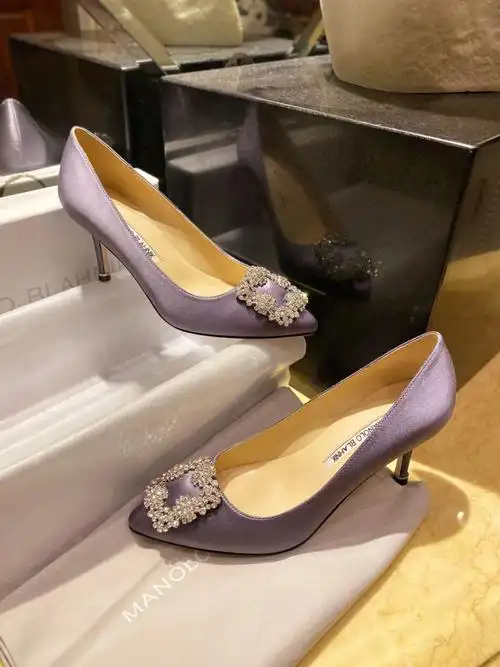 manoloblahnikmb灰色白钻高跟鞋