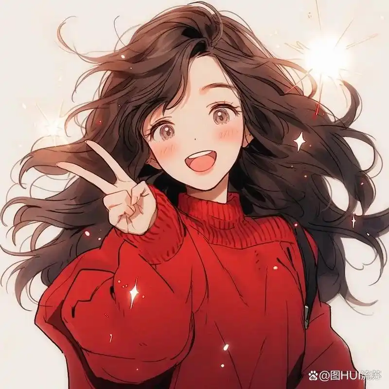 红色系女生喜庆头像