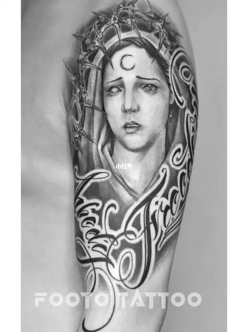 常州纹身圣母77花体字