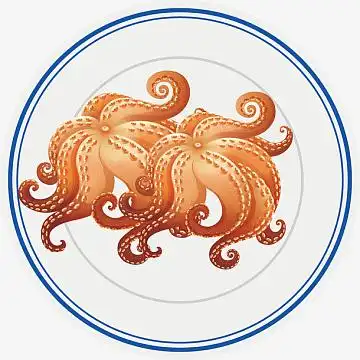 手绘矢量美食鱿鱼素材