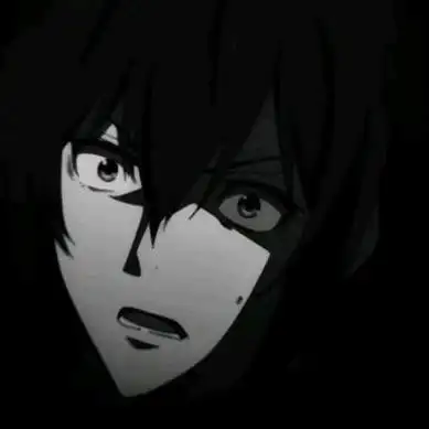 黑白动漫伤感男生头像