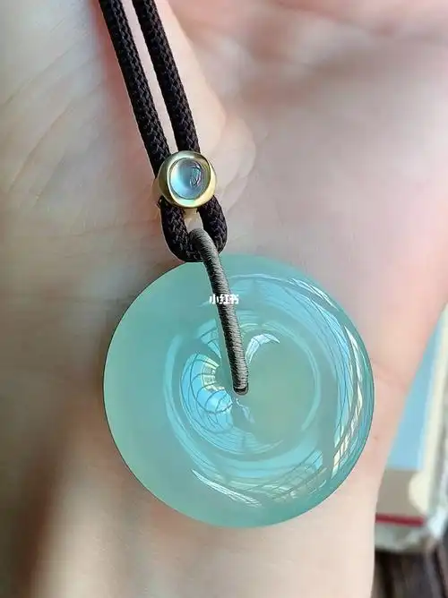 天然翡翠冰种蛋面绳扣头吊坠扣头18k金