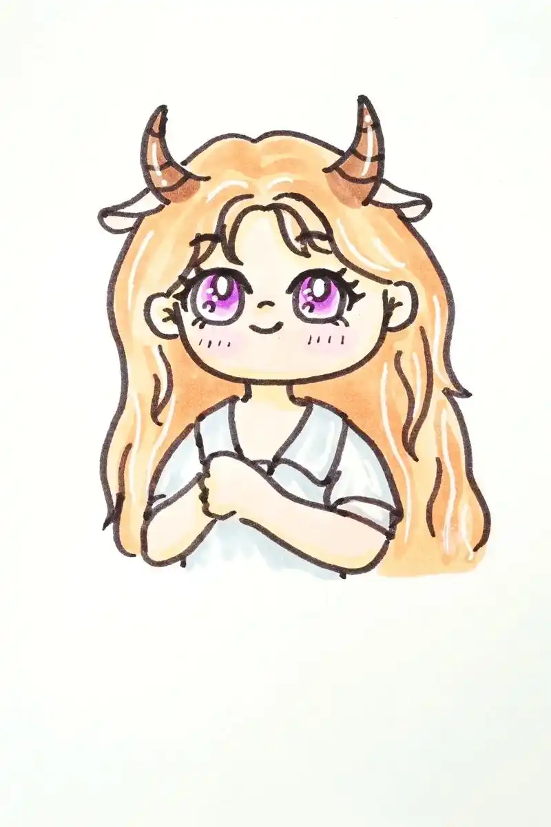 白羊座女孩简笔画教程.白羊座女孩怎么画?#画画 #简笔画 # - 抖音