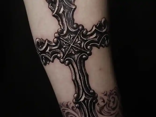 巴洛克十字架 鵼山老师纹身作品