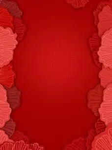 剪纸风格新年节日红色立体背景psd源文件