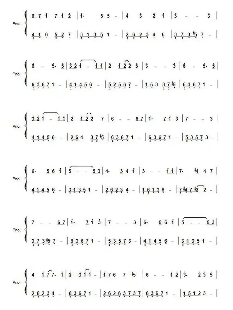 《天空之城》钢琴简谱分享~ 城市的上空不是天空而是深蓝色平静的浩渺