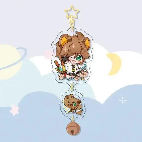 新款凹凸世界挂坠星星铃铛吊坠钥匙扣金格瑞紫堂幻动漫周边凹凸世界