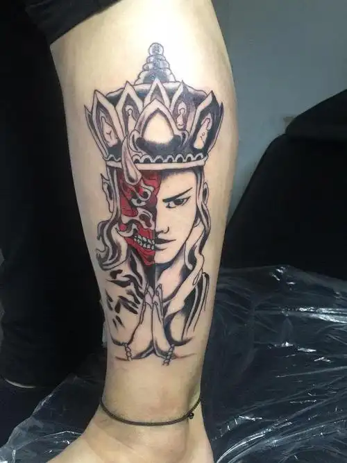 善恶一念_纹身图案手稿图片_胡泉的纹身作品集