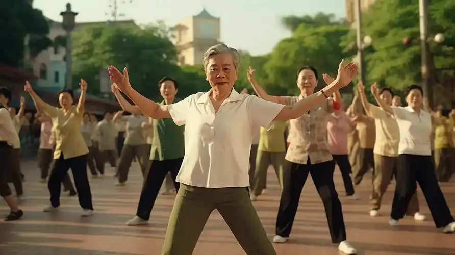 舞蹈中国传统文化中老年健身广场舞老年运动健身健康生活