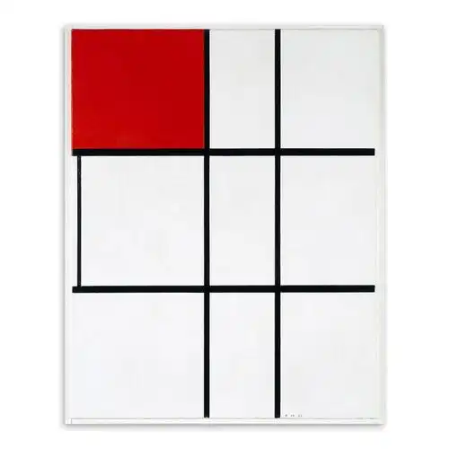 轻艺术 大师名画 蒙德里安 彩色 抽象油画 海报画芯 现代 客厅 玄关