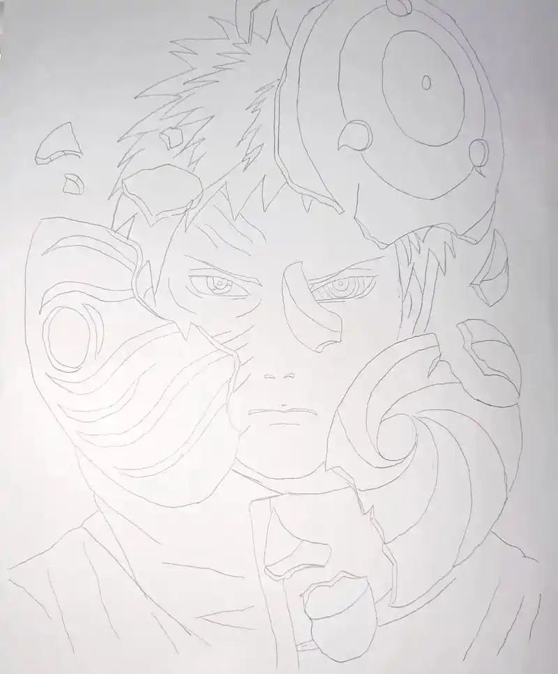 临摹破面 带土 #手绘 #火影忍者 神威难藏泪,入眼皆是琳 - 抖音