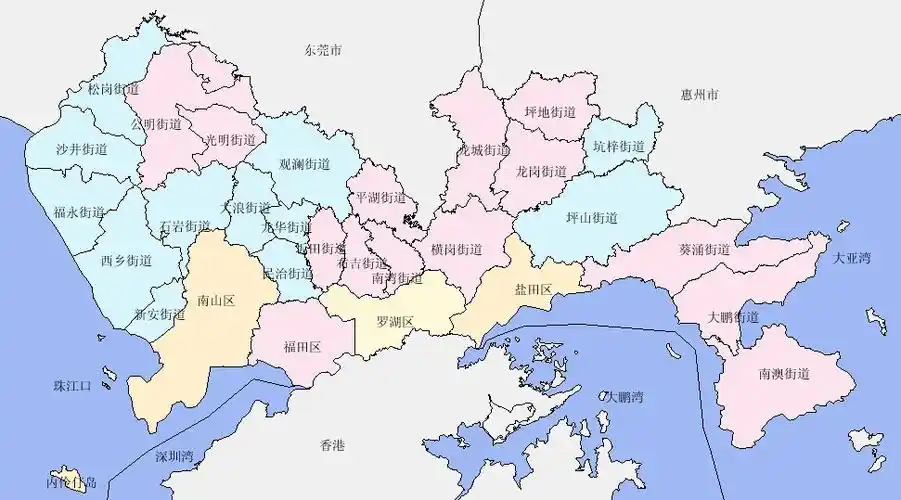 图二:深圳市行政区域规划图.