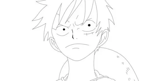 漫画 线稿 海贼王路飞 简单【侵删】