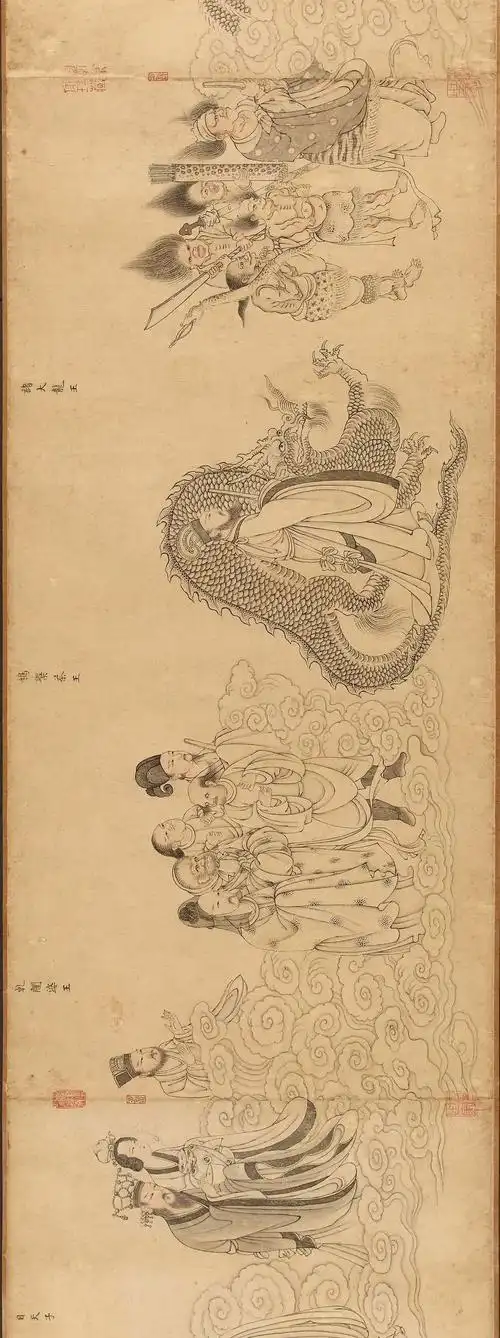 赏析明代托名李公麟白描长卷华严经变图