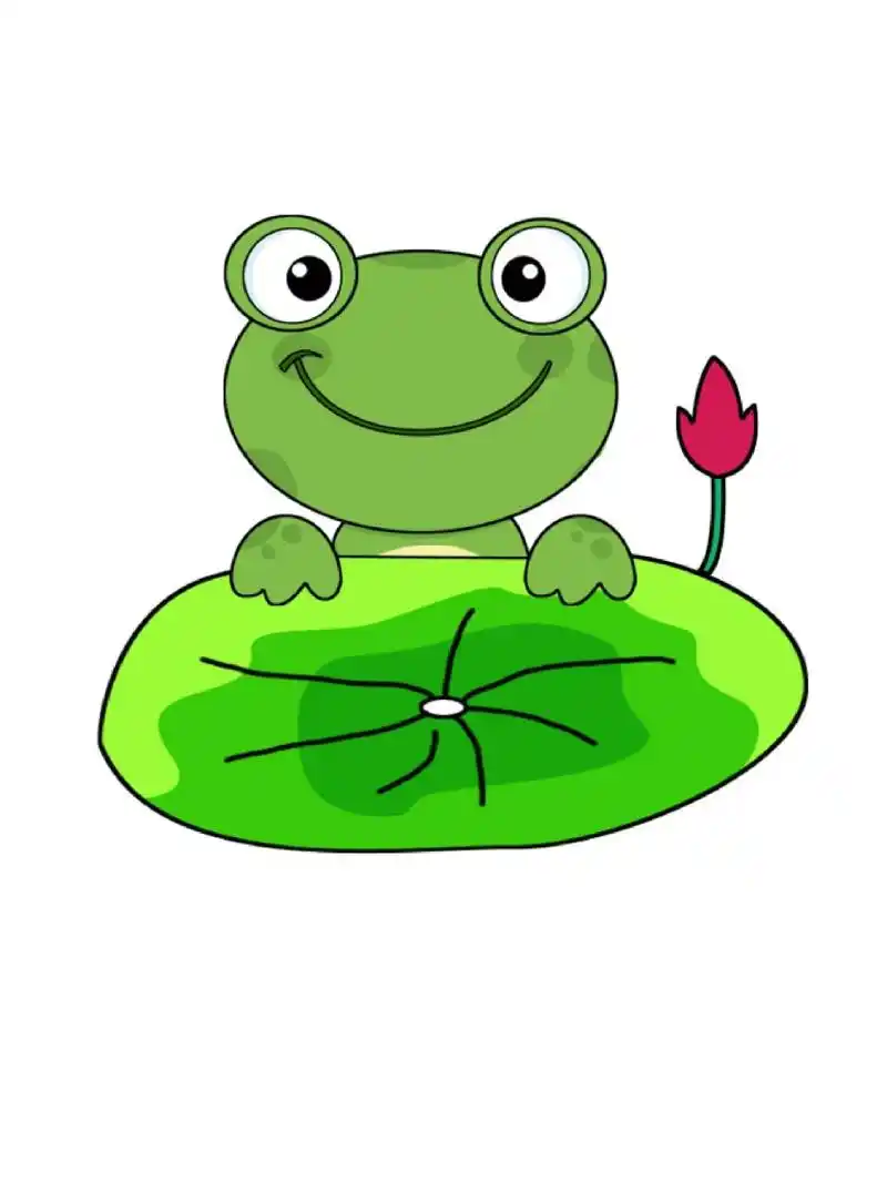 儿童简笔画|可爱的小青蛙 儿童简笔画,a4可保存直接打印